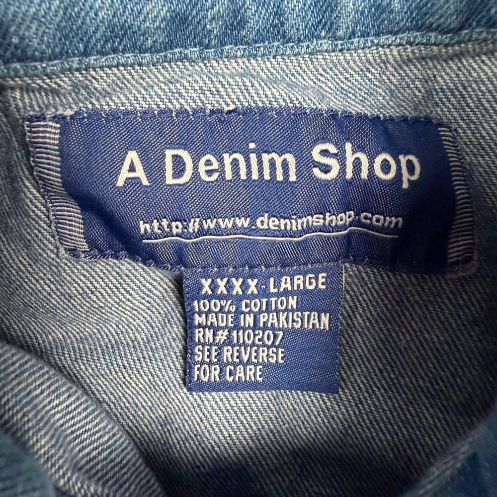 A Denim Shop Harley Owners Group HOG Patch Denim Vest Mens 4XL Blue Biker - Picture 5 of 7